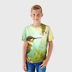 Футболка детская Колибри птичка, цвет: 3D-принт — фото 2