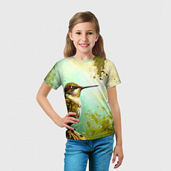 Футболка детская Колибри птичка, цвет: 3D-принт — фото 2