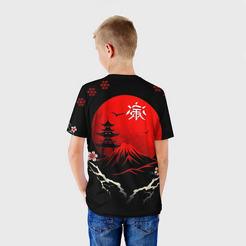 Детская футболка Japan red black nature / 3D-принт – фото 4
