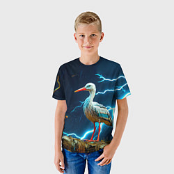 Футболка детская Аист и гроза, цвет: 3D-принт — фото 2