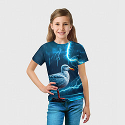 Футболка детская Чайка и молния, цвет: 3D-принт — фото 2