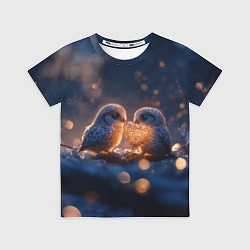 Детская футболка Милые влюбленные совушки