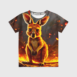 Детская футболка Кенгуру в огне