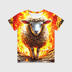 Детская футболка Овечка в огне