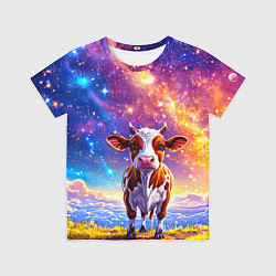 Детская футболка Коровка и звездное небо