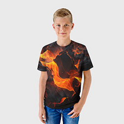 Футболка детская Огонь и лава - текстура, цвет: 3D-принт — фото 2