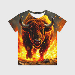 Детская футболка Буйвол в огне