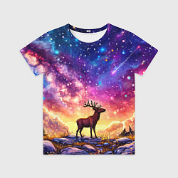 Детская футболка Лось и звездное небо