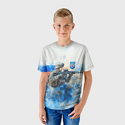 Футболка детская Русский солдат и герб РФ, цвет: 3D-принт — фото 2