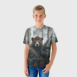 Футболка детская Советский медведь с автоматами, цвет: 3D-принт — фото 2