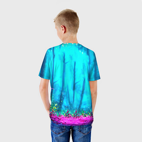 Детская футболка Лось в сереневом свете / 3D-принт – фото 4