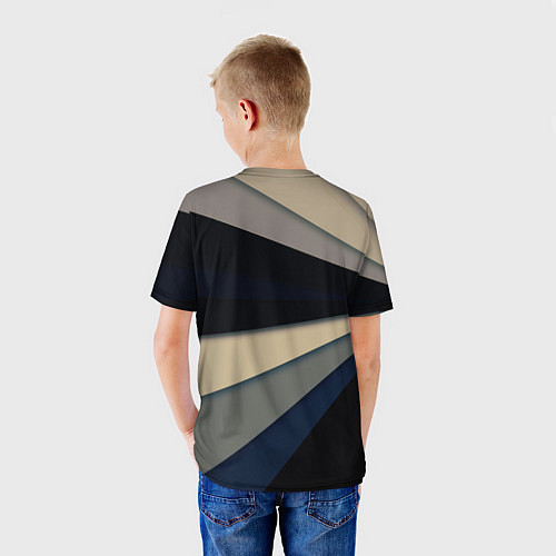 Детская футболка Фрактальные линии - темный / 3D-принт – фото 4