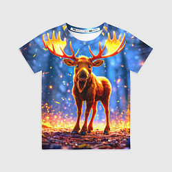 Детская футболка Лосенок в лесу