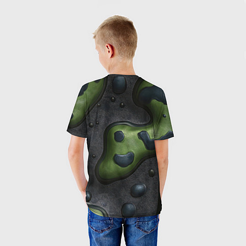Детская футболка Объемный абстрактный камуфляж / 3D-принт – фото 4