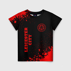 Футболка детская Leicester City - red gradient вертикально, цвет: 3D-принт