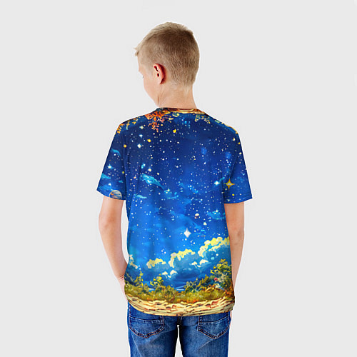 Детская футболка Жираф в звездную ночь / 3D-принт – фото 4