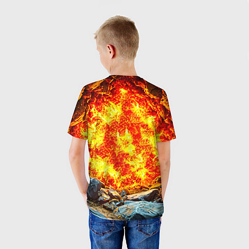 Детская футболка Акула в огне / 3D-принт – фото 4