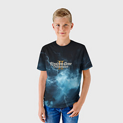 Футболка детская Kingdom Come Deliverance 2 синие молнии, цвет: 3D-принт — фото 2