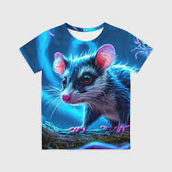 Детская футболка Опоссум в синей туманности