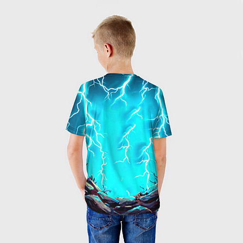 Детская футболка Корова в разрядах молнии / 3D-принт – фото 4
