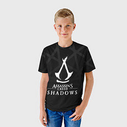 Футболка детская Assassins creed shadows - монохромный, цвет: 3D-принт — фото 2