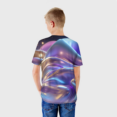 Детская футболка Волны космические / 3D-принт – фото 4
