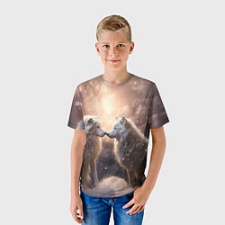 Футболка детская Волчья нежность, цвет: 3D-принт — фото 2