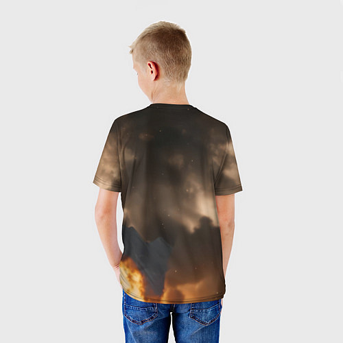 Детская футболка Русский волк - сибирский страж / 3D-принт – фото 4