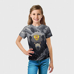 Футболка детская Защитник славянских земель - медведь, цвет: 3D-принт — фото 2