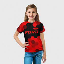 Футболка детская Ford - red gradient посередине, цвет: 3D-принт — фото 2