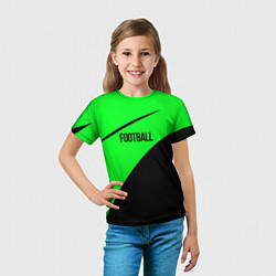 Футболка детская Football чёрно-зелёный, цвет: 3D-принт — фото 2