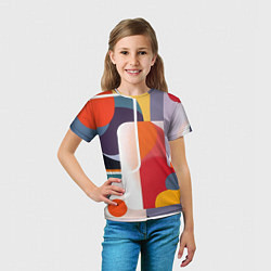 Футболка детская Абстракция из фигур и линий, цвет: 3D-принт — фото 2