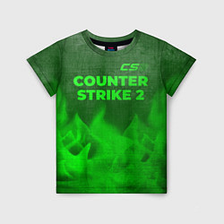 Детская футболка Counter Strike 2 - green gradient посередине