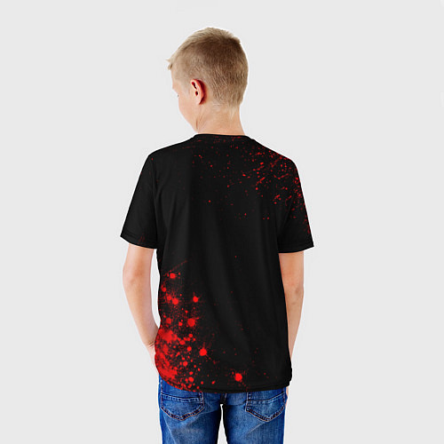 Детская футболка Brighton - red gradient вертикально / 3D-принт – фото 4