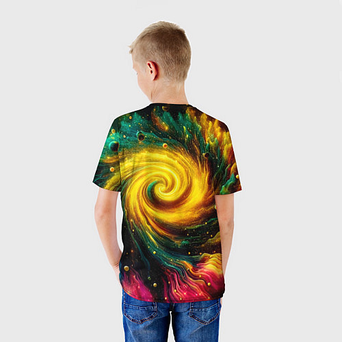 Детская футболка Neon space - ai art fantasy / 3D-принт – фото 4