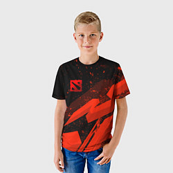 Футболка детская Dota 2 - красные брызги, цвет: 3D-принт — фото 2