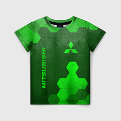 Детская футболка Mitsubishi - green gradient вертикально