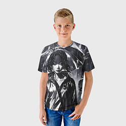 Футболка детская Девушка под зонтом, цвет: 3D-принт — фото 2