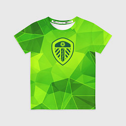 Футболка детская Leeds United green poly, цвет: 3D-принт