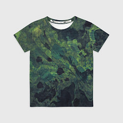 Футболка детская Абстракция - green camouflage background, цвет: 3D-принт
