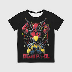 Детская футболка Дэдпул и Россомаха в позе