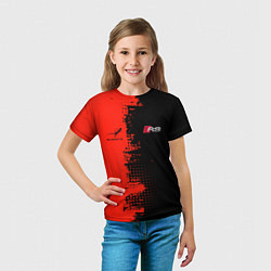 Футболка детская AUDI quattro black and red, цвет: 3D-принт — фото 2