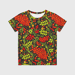Детская футболка Красная рябина хохлома
