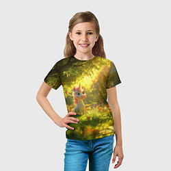 Футболка детская Единорог в летнем лесу, цвет: 3D-принт — фото 2