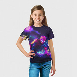 Футболка детская Человек-паук неоновый свет, цвет: 3D-принт — фото 2