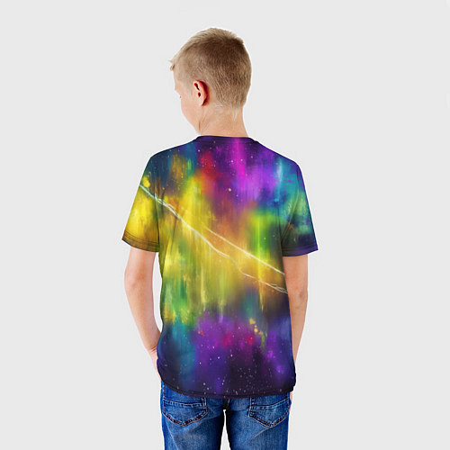 Детская футболка Человек - паук радужные краски / 3D-принт – фото 4