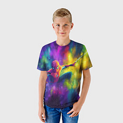 Футболка детская Человек - паук радужные краски, цвет: 3D-принт — фото 2