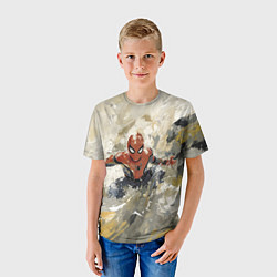Футболка детская Человек - паук маслом, цвет: 3D-принт — фото 2