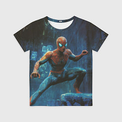 Детская футболка Человек - паук в ночном городе