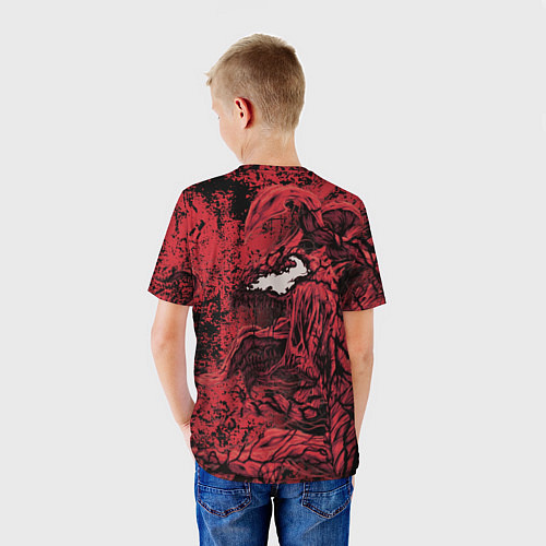 Детская футболка Красный веном текстура Карнажа / 3D-принт – фото 4